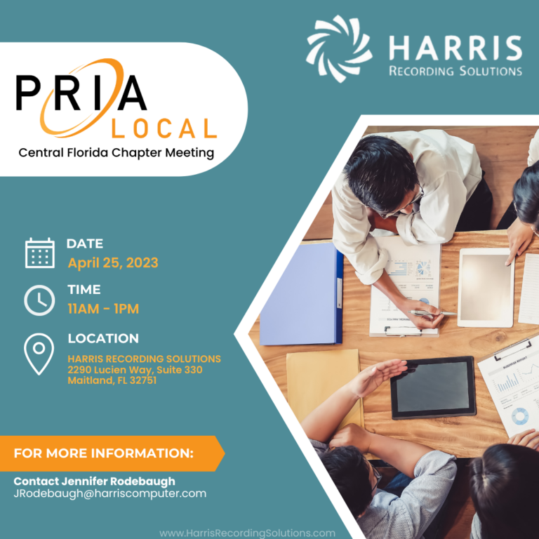 HRS is excited to be hosting the PRIA Local Central Florida Chapter meeting!