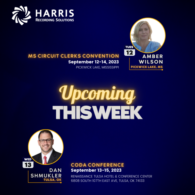 Harris Recording Solutions will be traveling to Mississippi and Oklahoma this week for conferences!! Come see us!!!